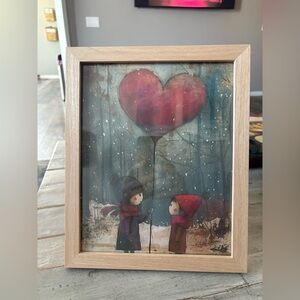 Framed Heart Balloon Art Print 8x10